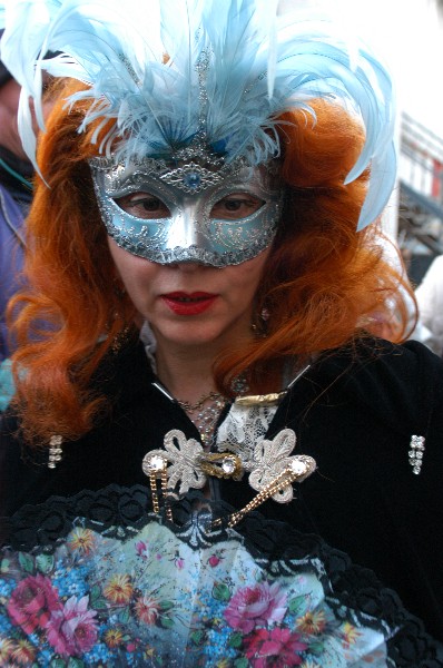 Maschera con piume blu - Carnevale di Venezia