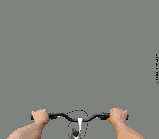Illusione ottica di un moto continuo con una bicicletta