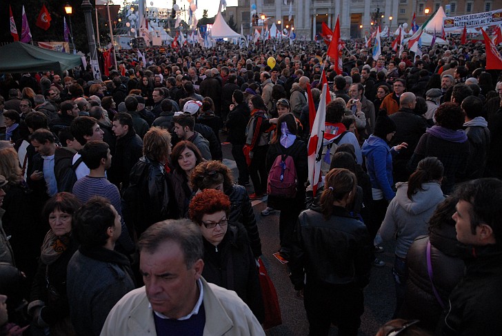 Manifestanti - Fotografia del No Berlusconi Day