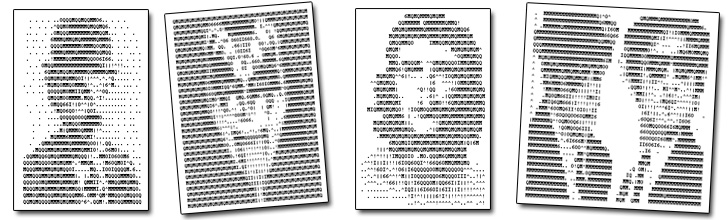Arte Grafica ASCII - Esempio di Immagine Creata con Caratteri