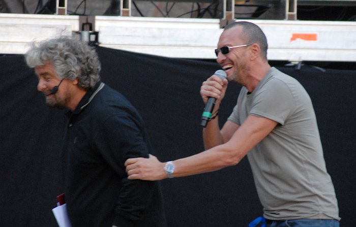 Biaggio Antonacci con Beppe Grillo