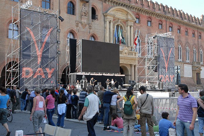 Palco pronto V-Day