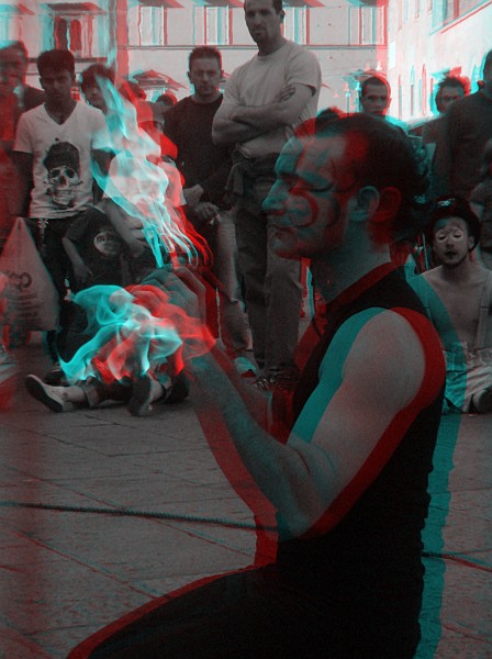 Asta di fuoco - Foto 3D :: Buskers Pirata Bologna 2010