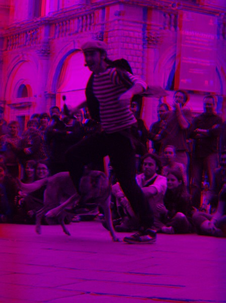 Con il cane - Foto 3D :: Buskers Pirata Bologna 2010