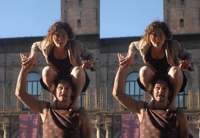 Equilibristi - Foto 3D :: Buskers Pirata Bologna 2010