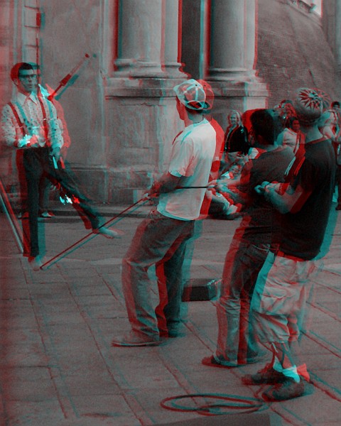 Sulla corda - Foto 3D :: Buskers Pirata Bologna 2010