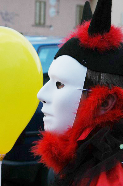 Maschera bianca corna - Carnevale di Soverato