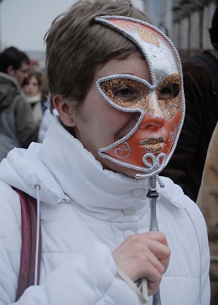 Maschera con il manico - Carnevale di Venezia