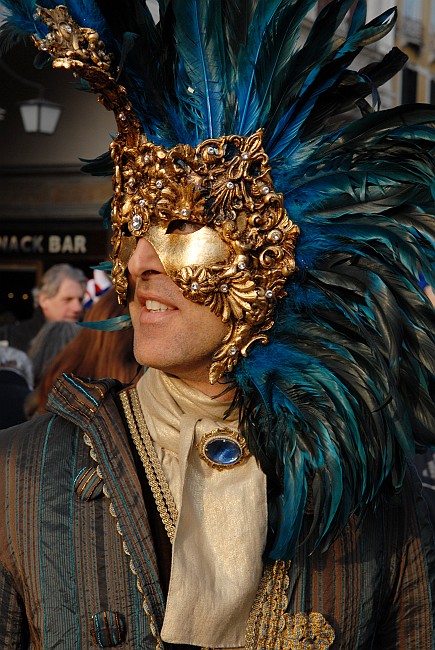 Maschera con piume blu - Carnevale di Venezia