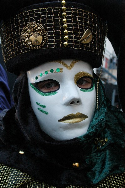 Maschera bianca verde oro - Carnevale di Venezia