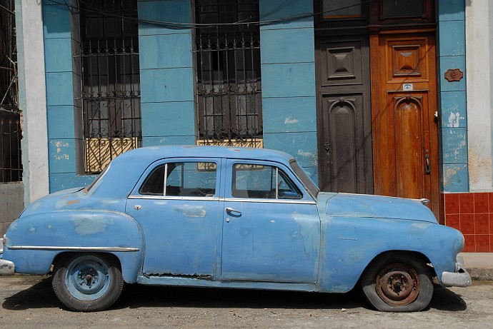 Auto blu - Fotografia della Havana - Cuba 2010