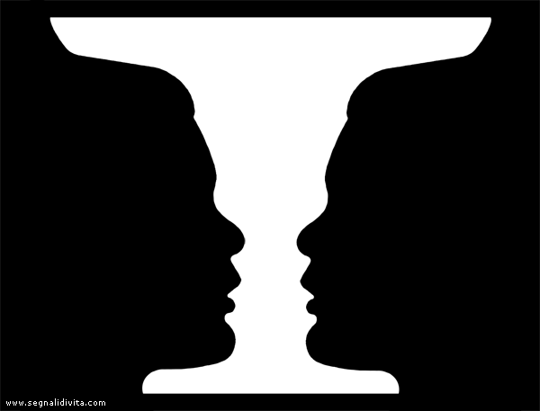 Illusione ottica del vaso e dei due profili