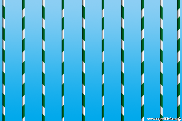 Illusione ottica di una serie di barre con fenomeno di flessione