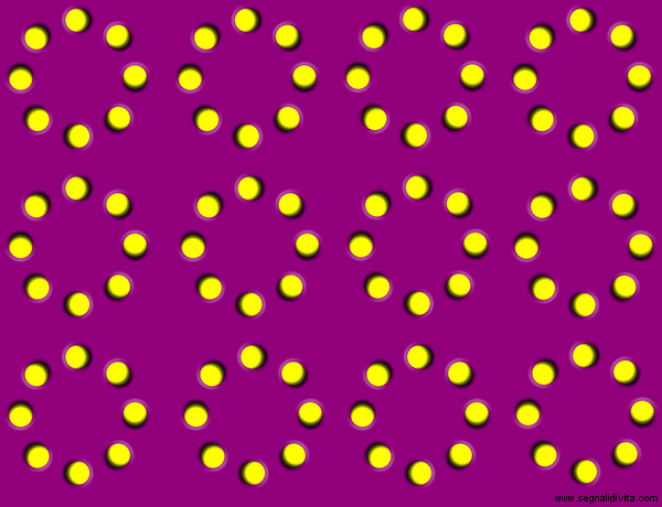 Illusione ottica di un effetto cinetico rotante