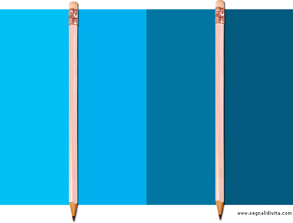 Figura con l'illusione ottica di due tonalità di blu