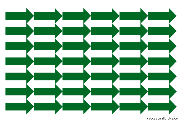 Illusione ottica di una serie di frecce