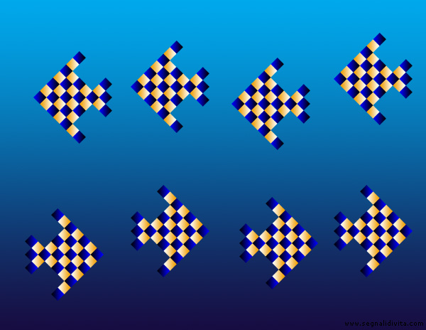 Illusione ottica di movimento con dei pesci