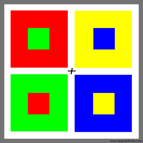 Inversione cromatica quattro colori :: Illusioni Ottiche