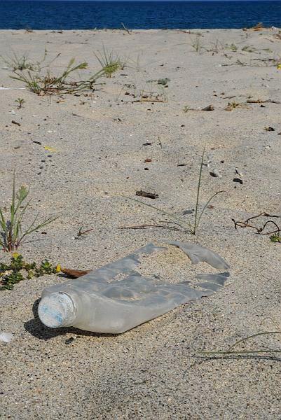 Bottiglia in plastica schiacciata