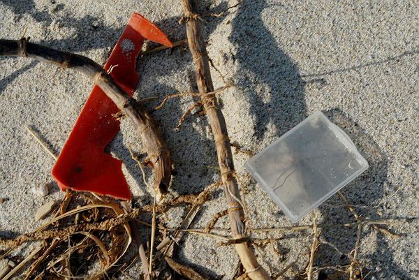 Plastici nella sabbia